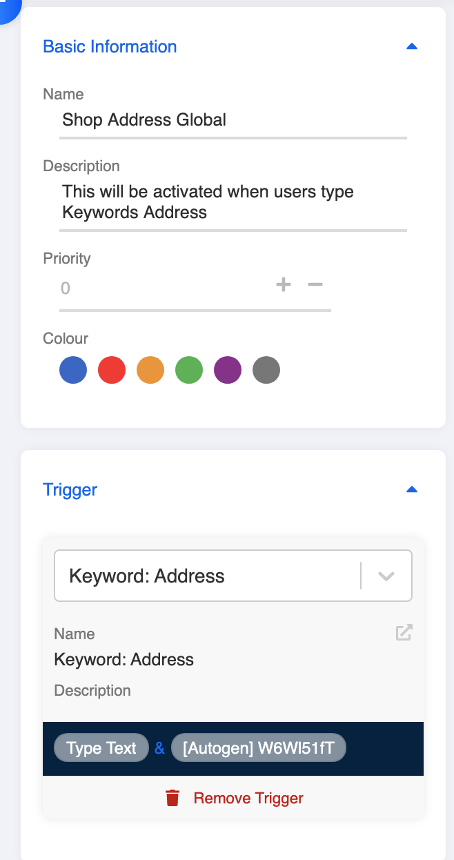 Shop Address global node